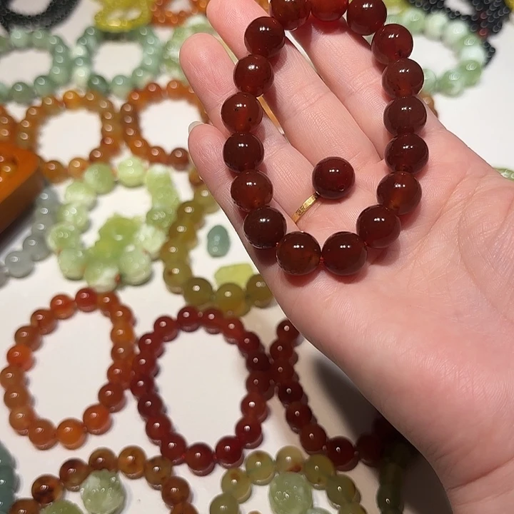 铭***神蛇纹石玉未镶嵌手串