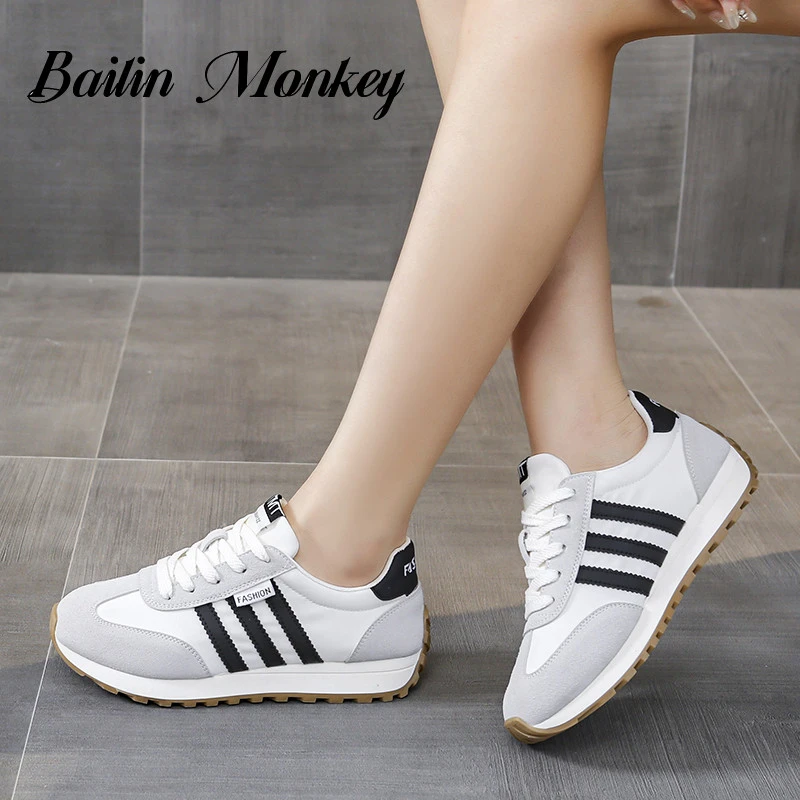 品牌爆款厚底德训女鞋2025夏新款透气阿甘鞋百搭轻便运动小白鞋女