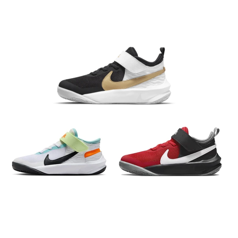 正品耐克NIKE TEAMHUSTLE团队篮球鞋男童女童魔术贴运动鞋DD7302