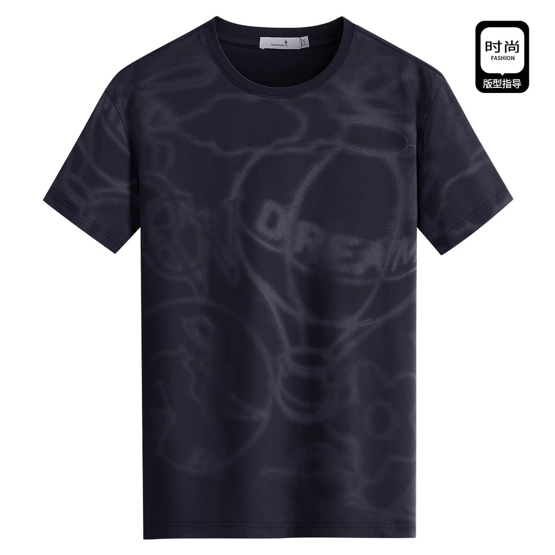 【7A抗菌+2A防螨】与狼共舞凉感透气25夏季时尚满印休闲短袖T恤男