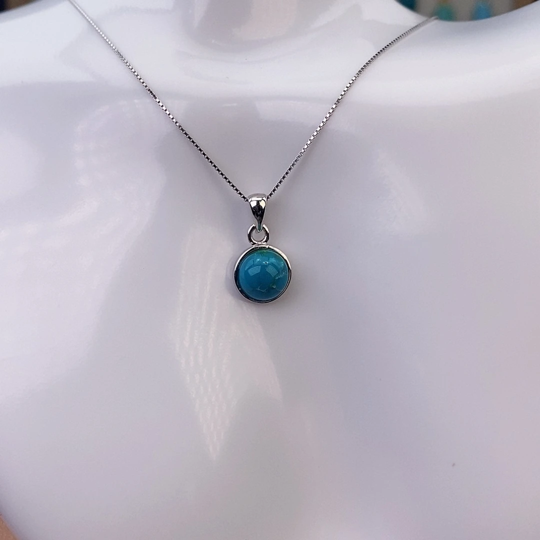 绿松石银S925镶嵌颈饰