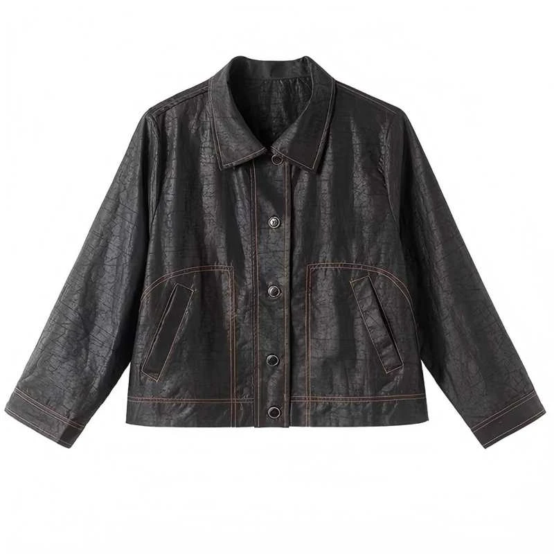 【江山游】正品非遗香云纱外套桑蚕丝上衣翻领时尚正肩遮肉通勤J068