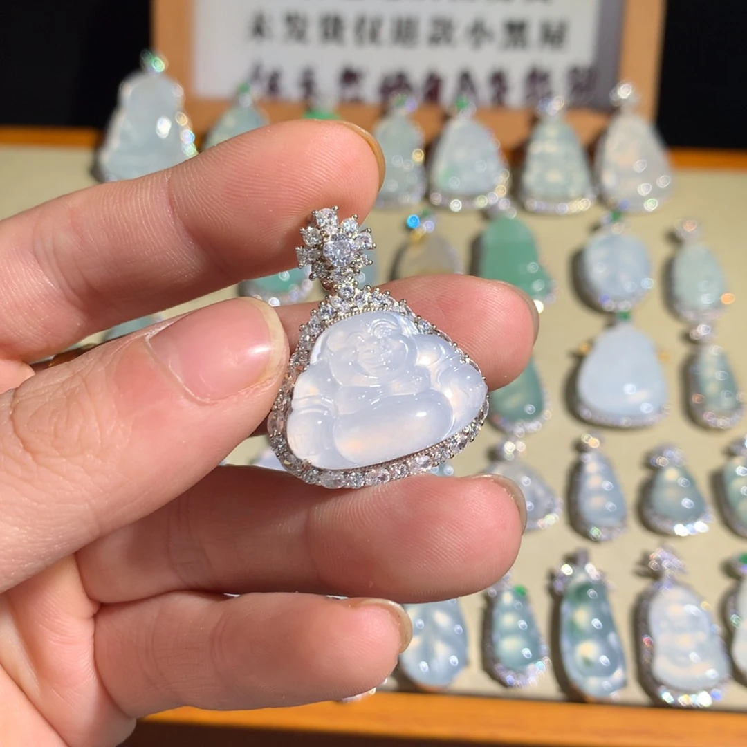 翡翠银S925镶嵌挂件