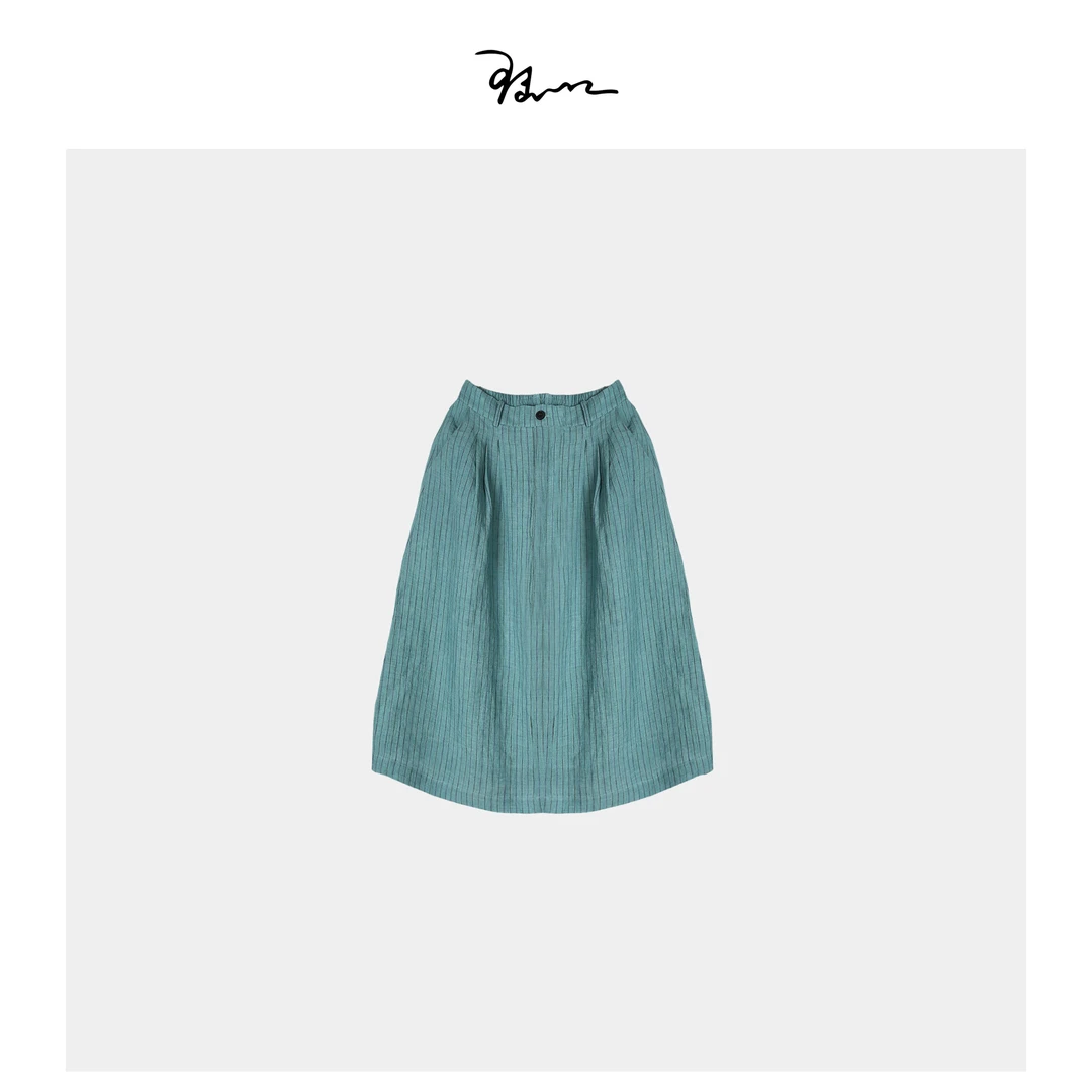 【山舍】陆一口定制法国亚麻半身裙