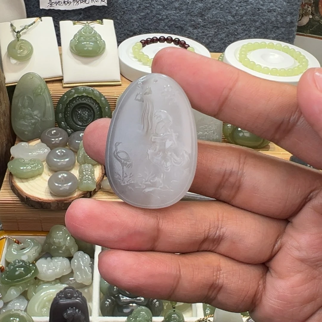 和田玉吊坠(不含链)未镶嵌林****?山水牌