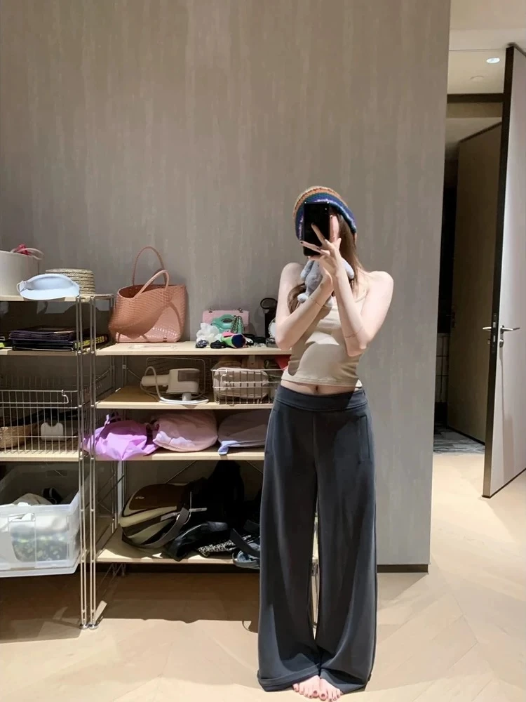 砂洗凉感夏季亲肤透气舒适直筒休闲裤长裤