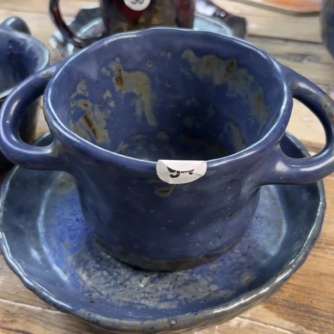 碗手工手捏咖啡杯盘子碗