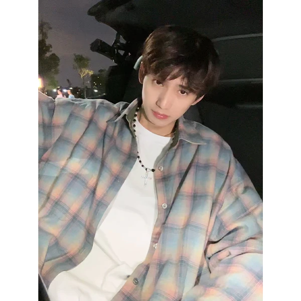 聪明陈 2023秋冬新款小众高级感长袖衬衫高街帅气外套潮30062