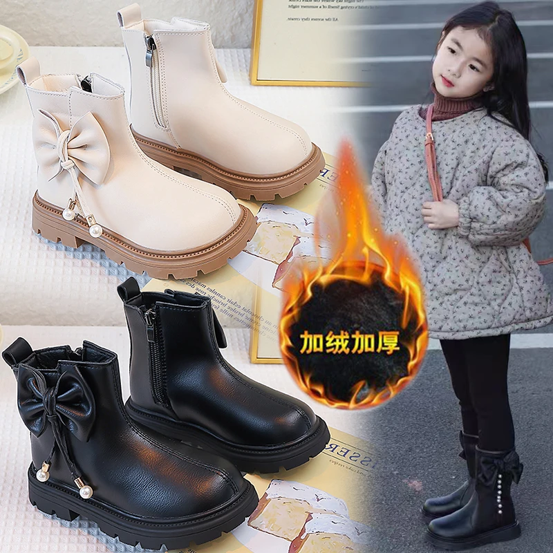 女童马丁靴洋气韩版2025秋冬新款儿童加绒短靴宝宝时尚软底爆款靴