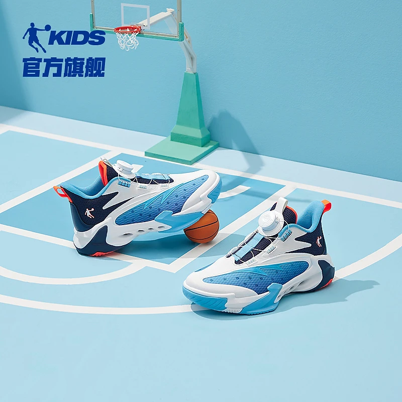 童鞋儿童2025春季新款篮球鞋透气网面大童跑鞋纽扣专业鞋子运动鞋
