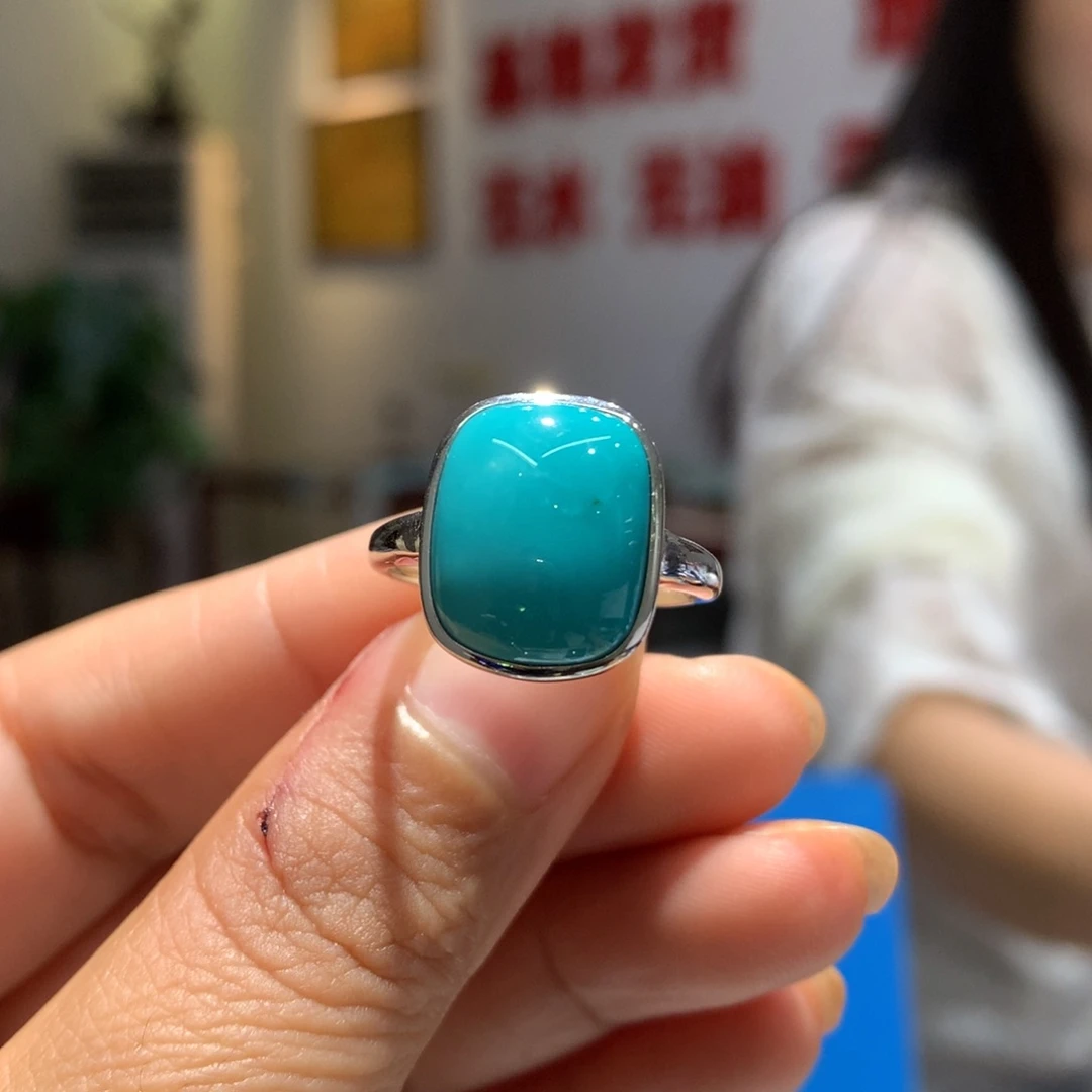 银S925镶嵌绿松石戒指