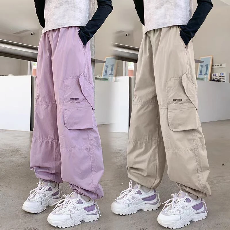 【水洗棉秋季新款】女童秋款裤子品质时尚童装儿童工装裤洋气休闲裤