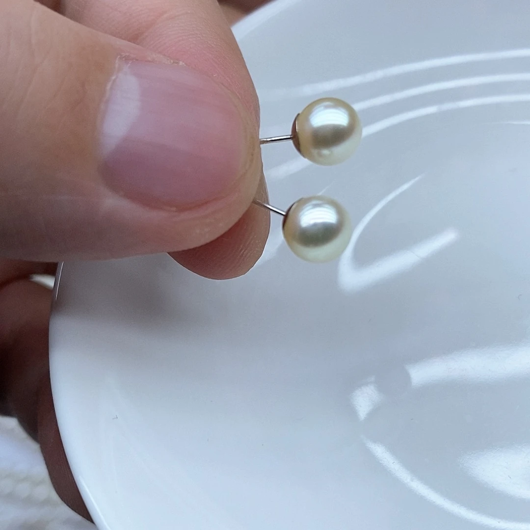 海水珍珠耳饰18K金镶嵌