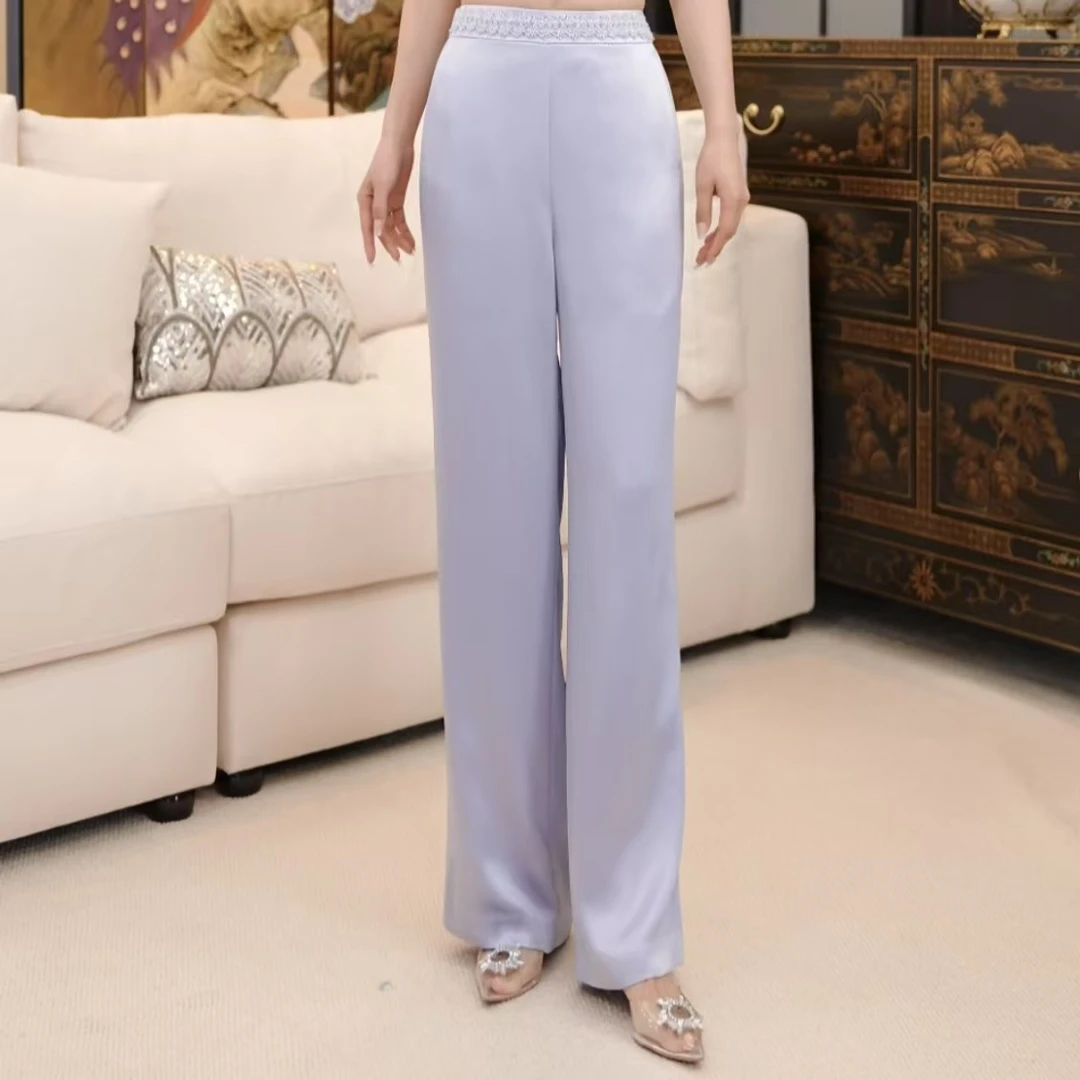 Betty Bairn【若水】高端设计感醋酸直筒休闲裤25B-BW8912