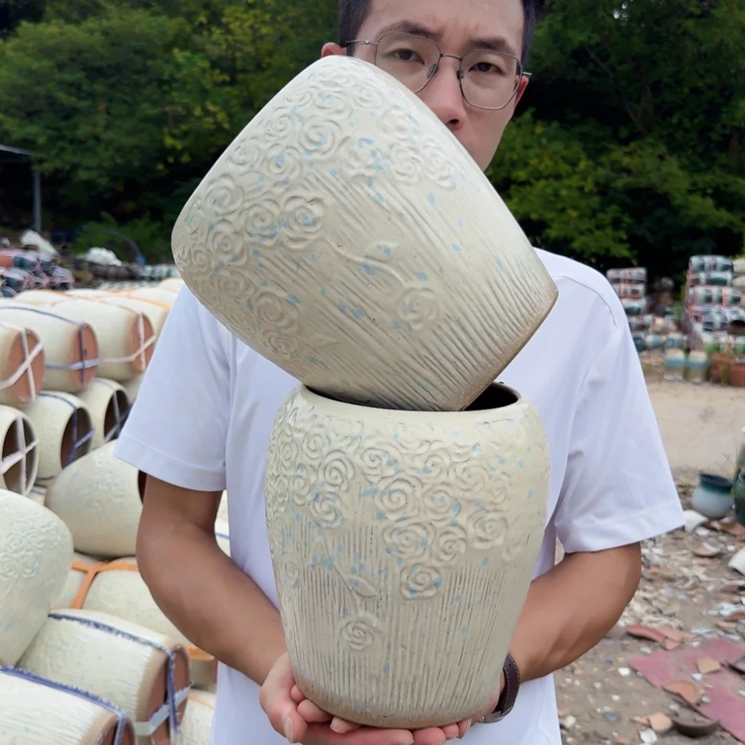 紫砂花盆口16高23（两个玫瑰花窝口胡巴