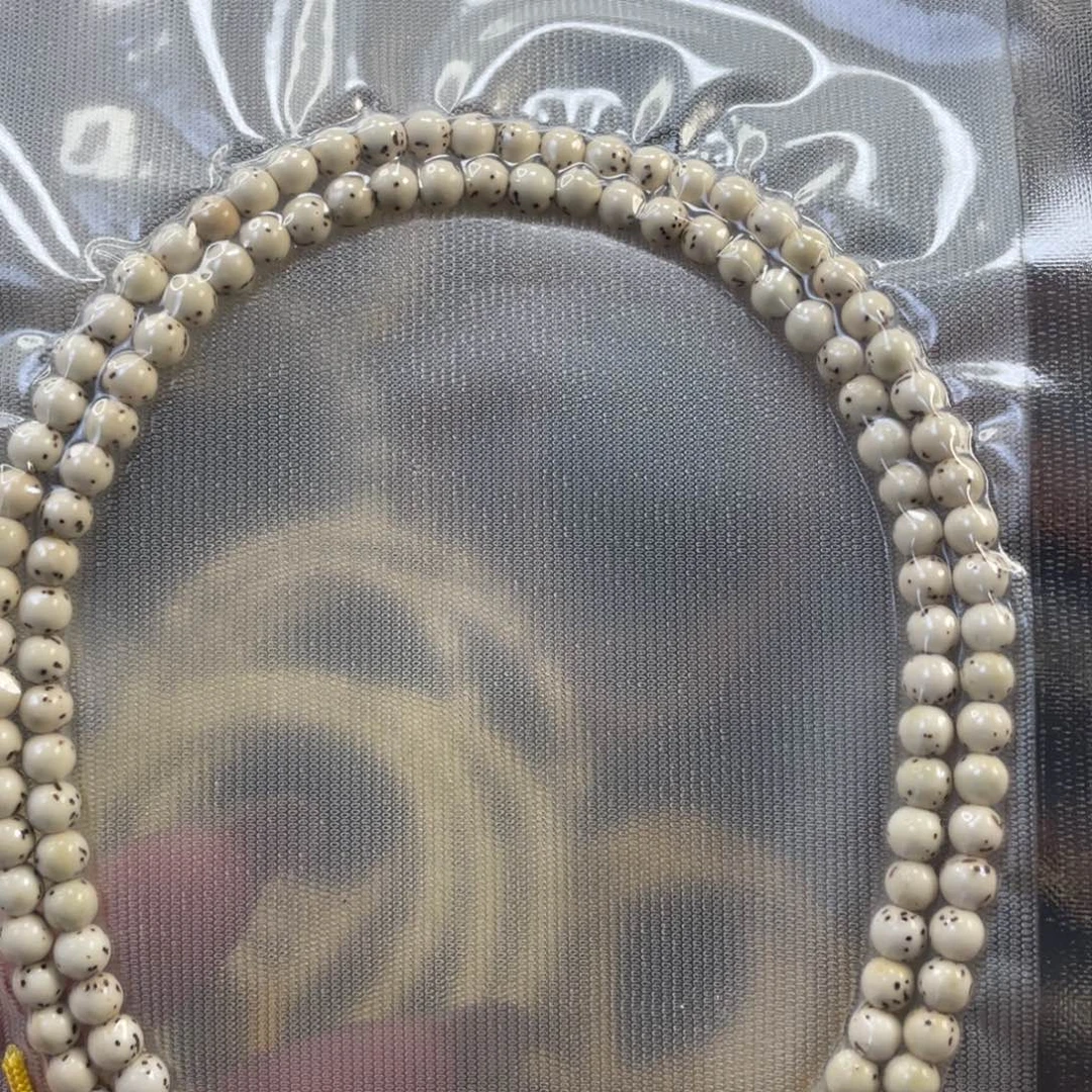 星月菩提吊坠原生态骨瓷白大留白圆珠尺寸5