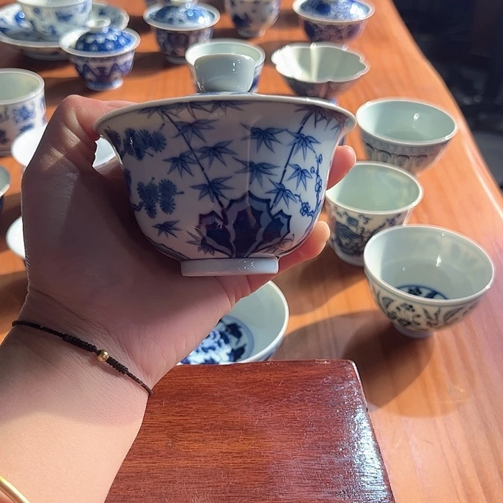 镹曰茶闲柴窑手工手绘青花