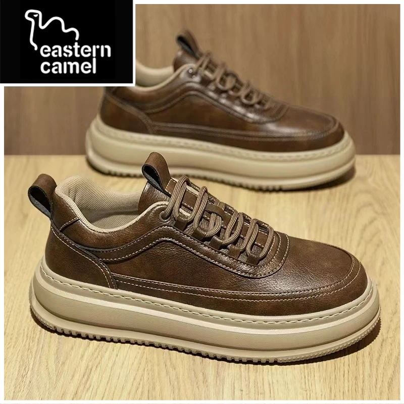 东方骆驼男鞋春季休闲运动板鞋男士工作皮鞋厨房防滑防水劳保潮鞋