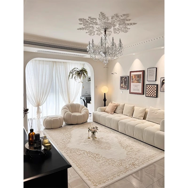 0甲醛！无胶水”慕泽高端家居法式奶油风轻奢高级感客厅地毯波斯