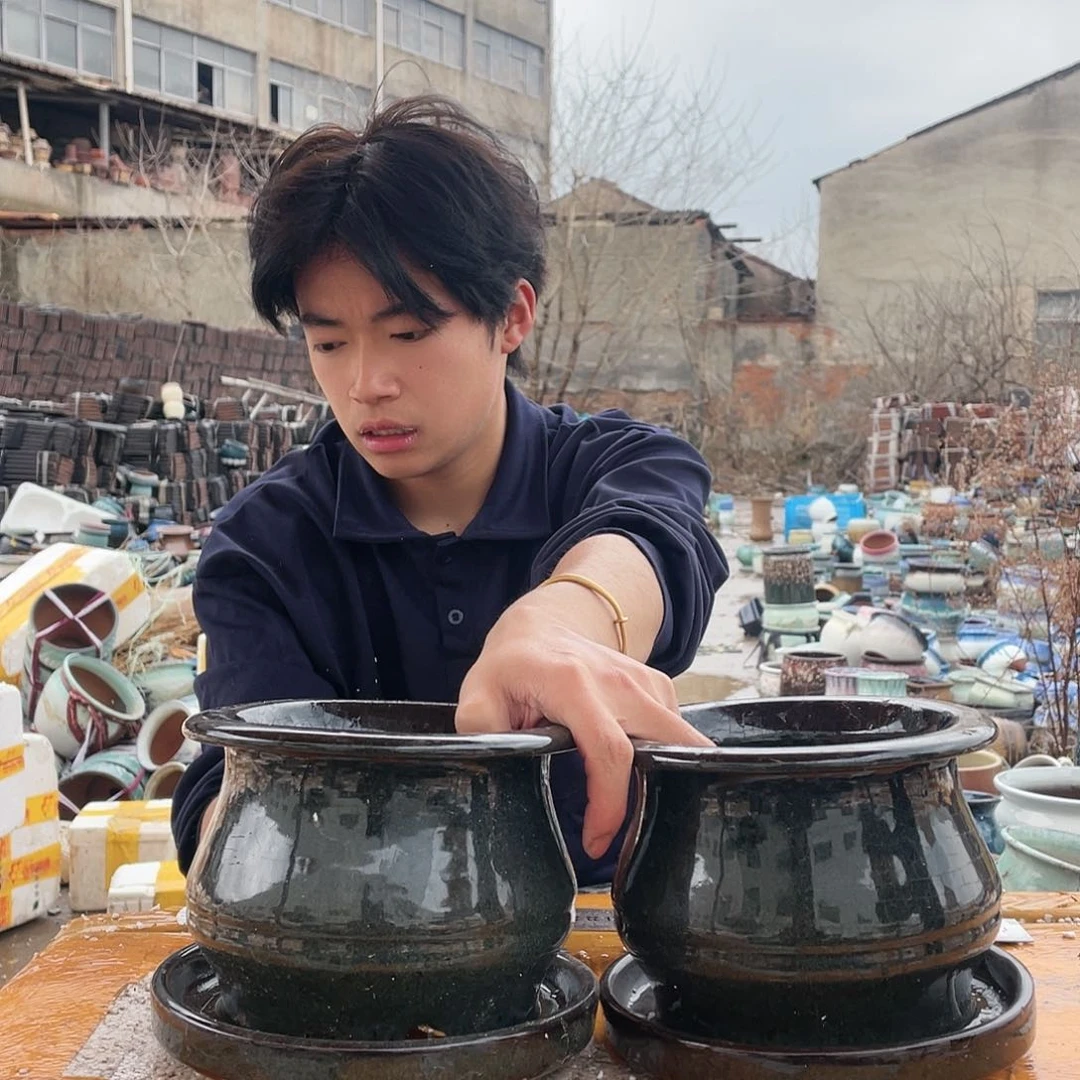 无铅玻璃宜兴紫砂花盆
