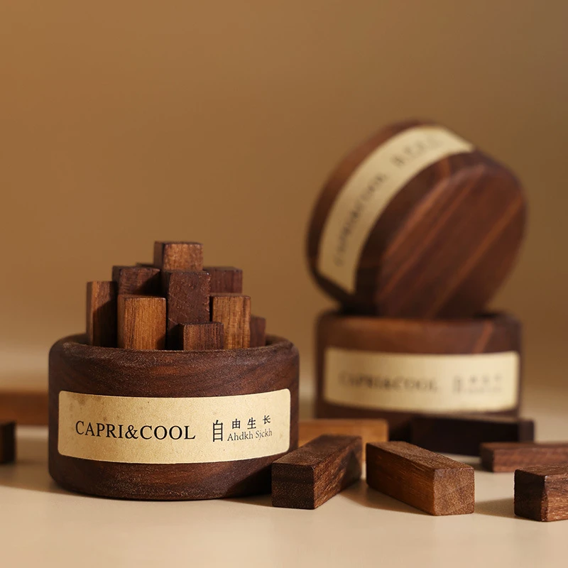 扩香器扩香木摆件香薰家用车载书房创意小众胡桃小木堆香薰精油