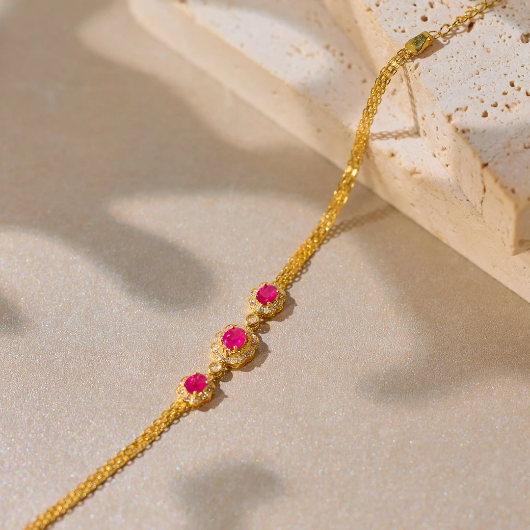 【歪歪】红宝石手链*18K金镶嵌（多样性发一）XB-S7061