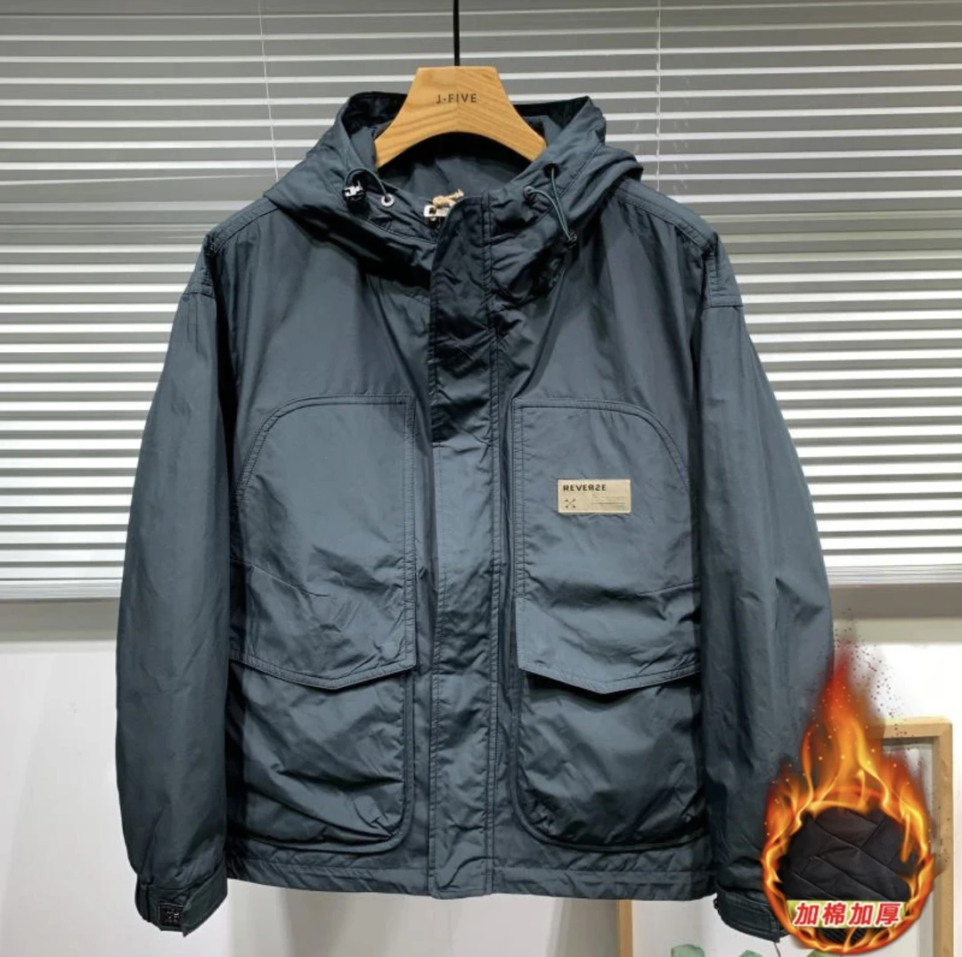 【工装夹棉】冬加棉加厚工装风格连帽男女同款加厚外套886