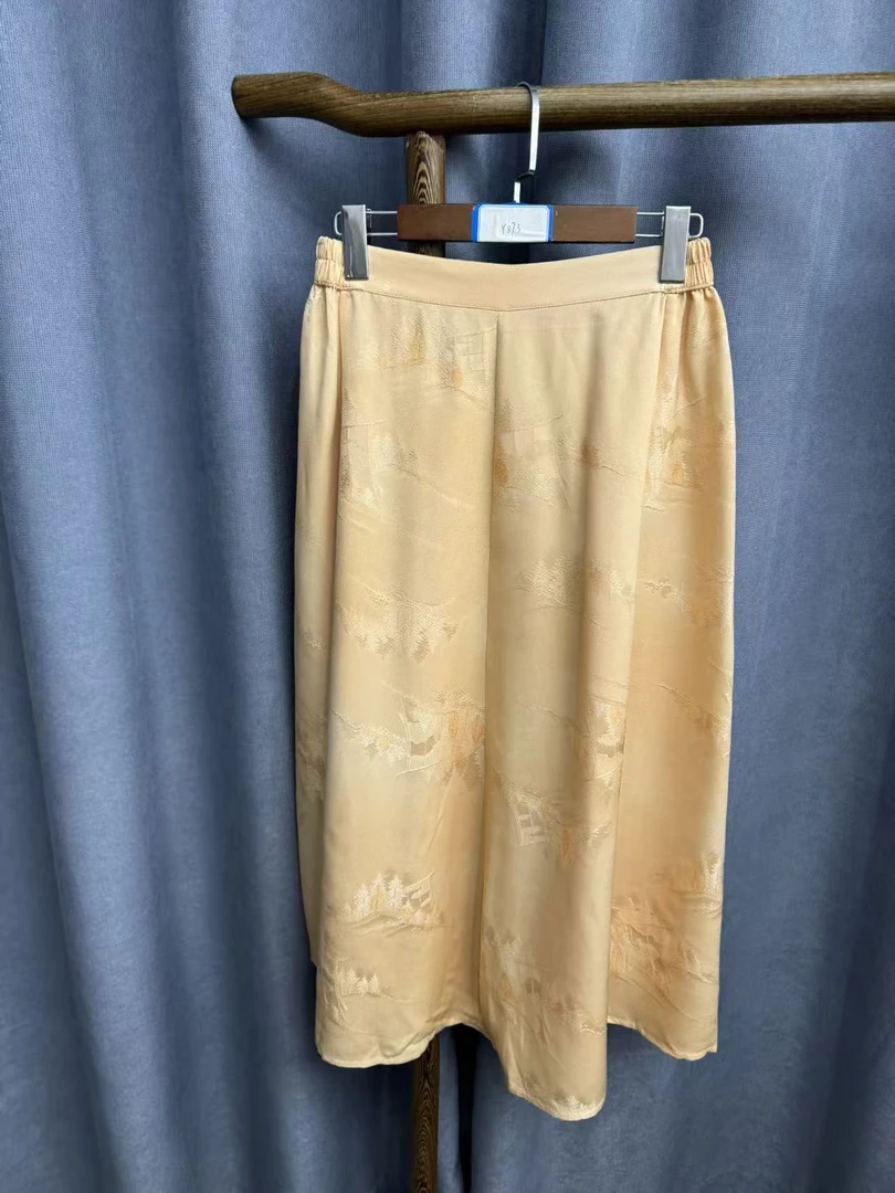 2025秋季新款时尚百搭桑蚕丝半身裙女Y873