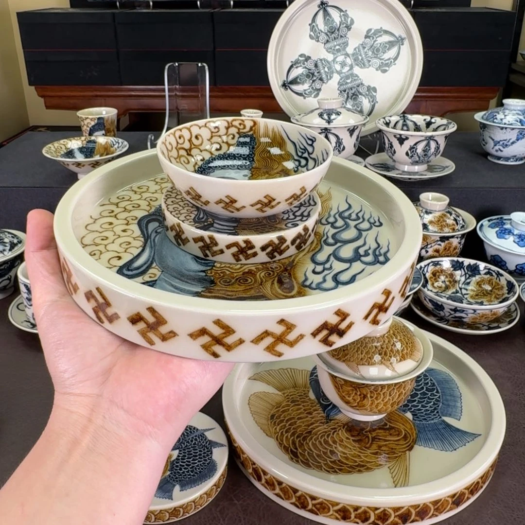 瓷片一念之间普洱杯盖置壶承