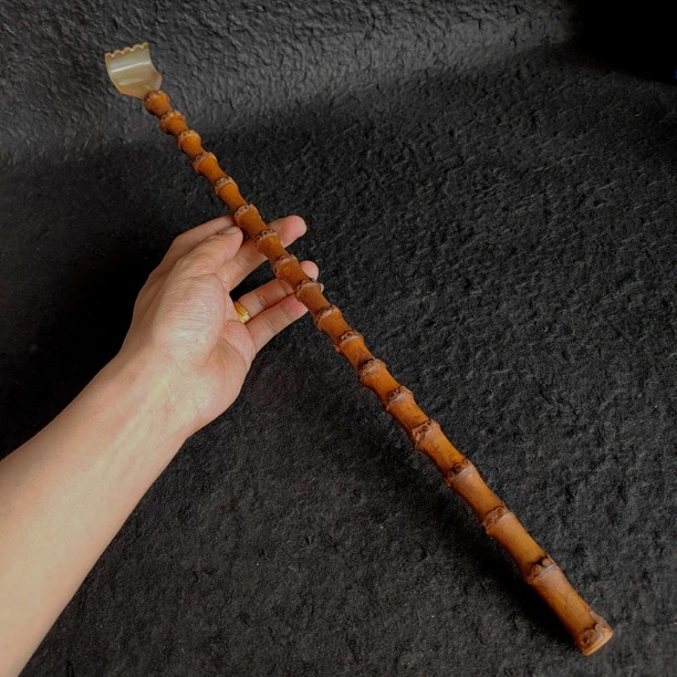 精品手工制天然老玉竹根手柄痒痒挠竹制抓痒挠痒扒文玩竹师傅品牌