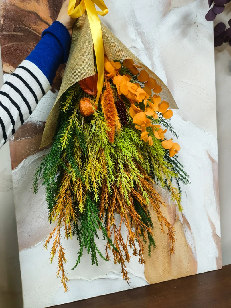 【中秋礼品花束】花好月圆晚霞油画感长期摆放家居氛围感木质祝福