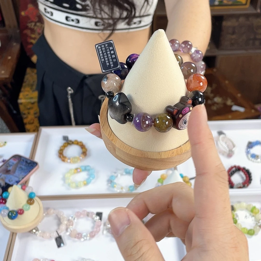 水晶手链银S925镀金镶嵌