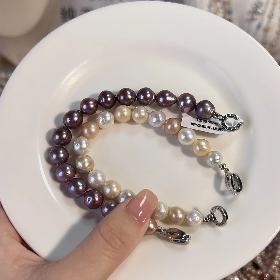美***女银S925镶嵌淡水珍珠时尚设计款淡水珍珠