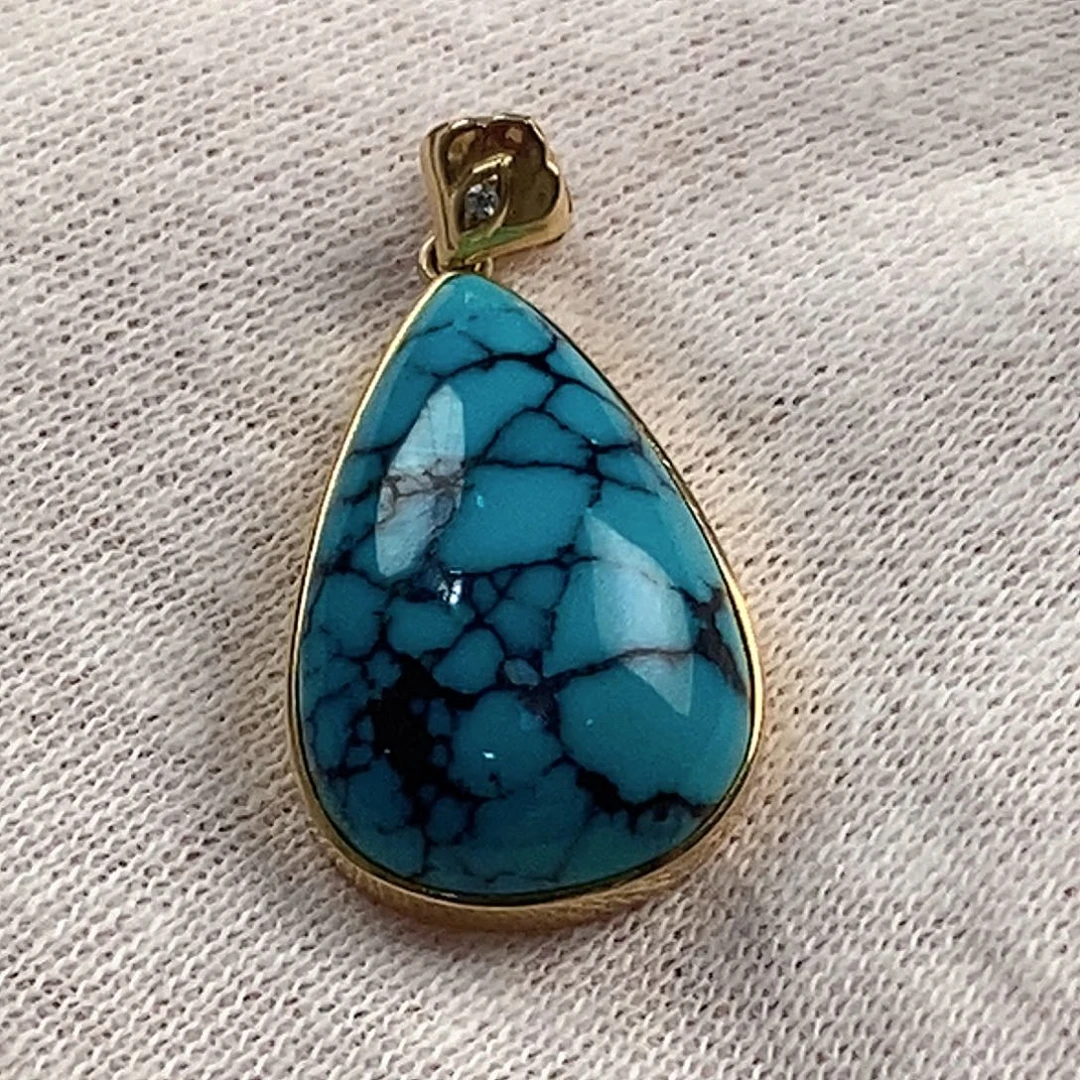 绿松石18K金镶嵌配饰