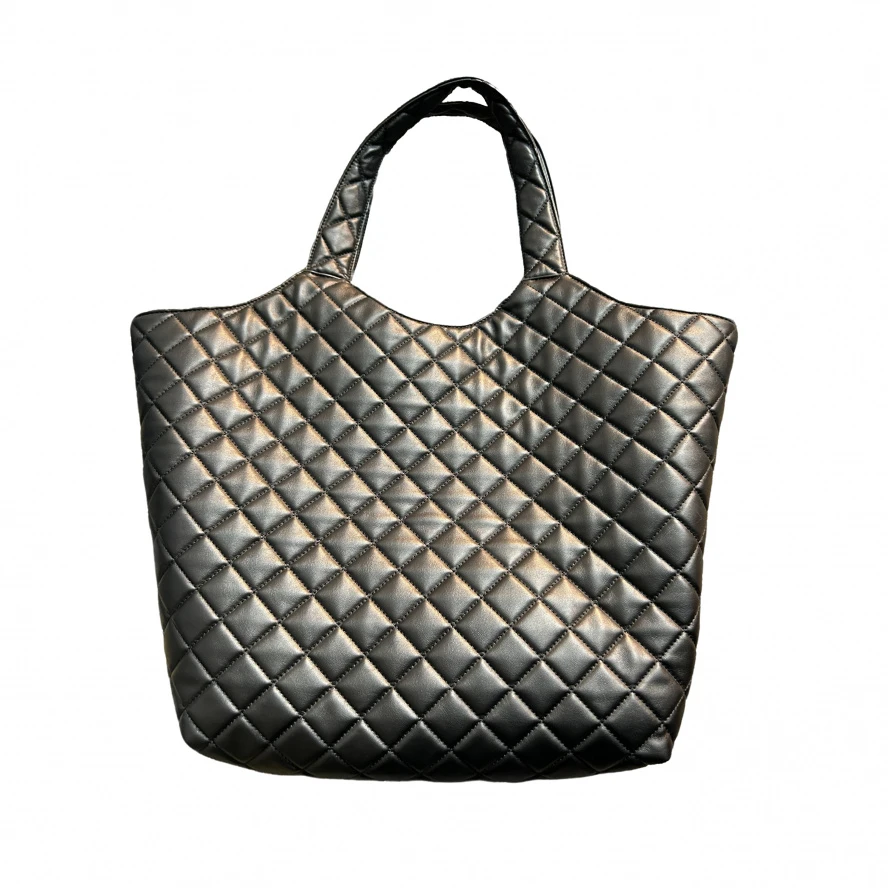 TOLEX2025新款手工时尚气质菱格大袋女包黑色35cm