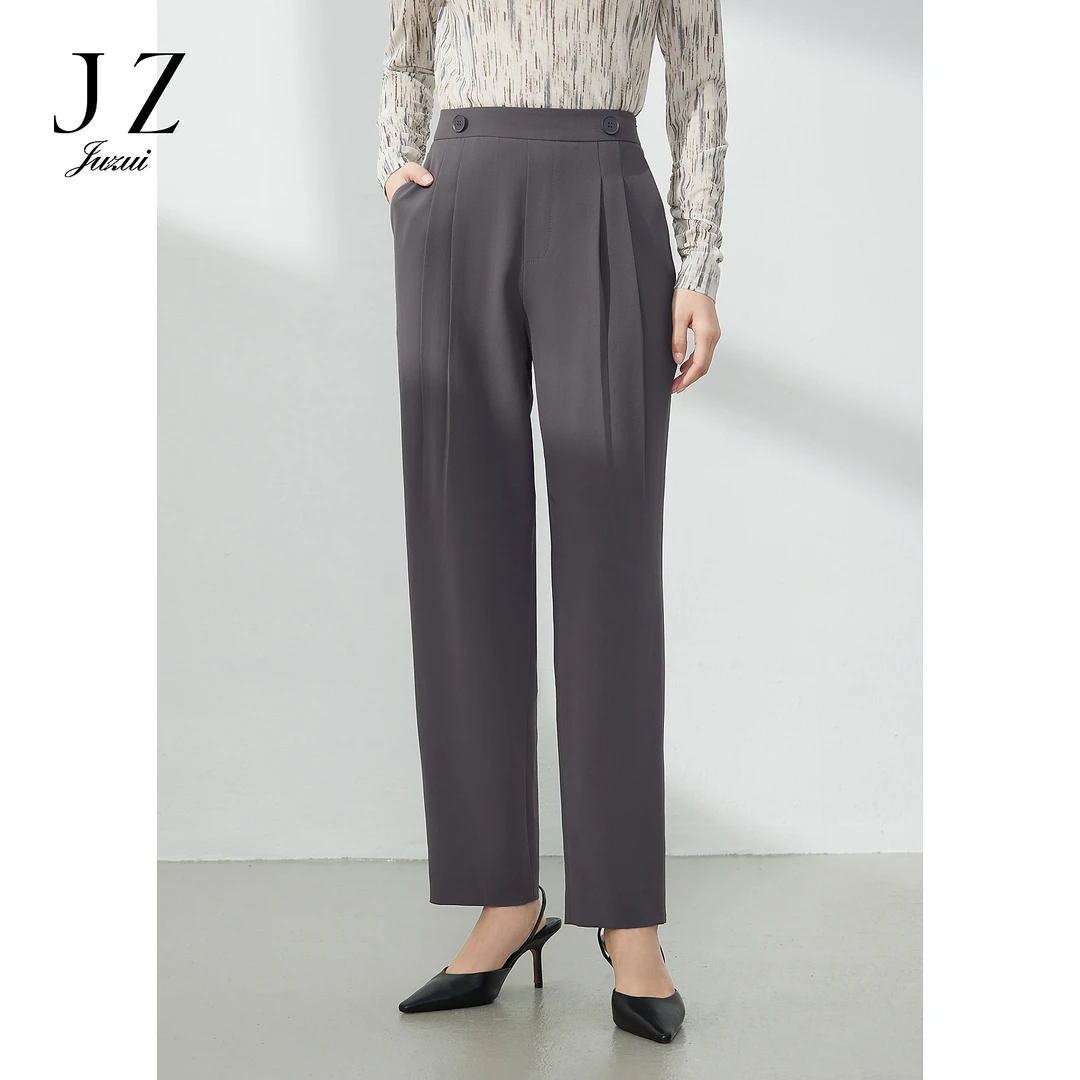 【安雅专属】JZ玖姿JTDC11108压褶通勤西装裤职业OL风显瘦烟管裤