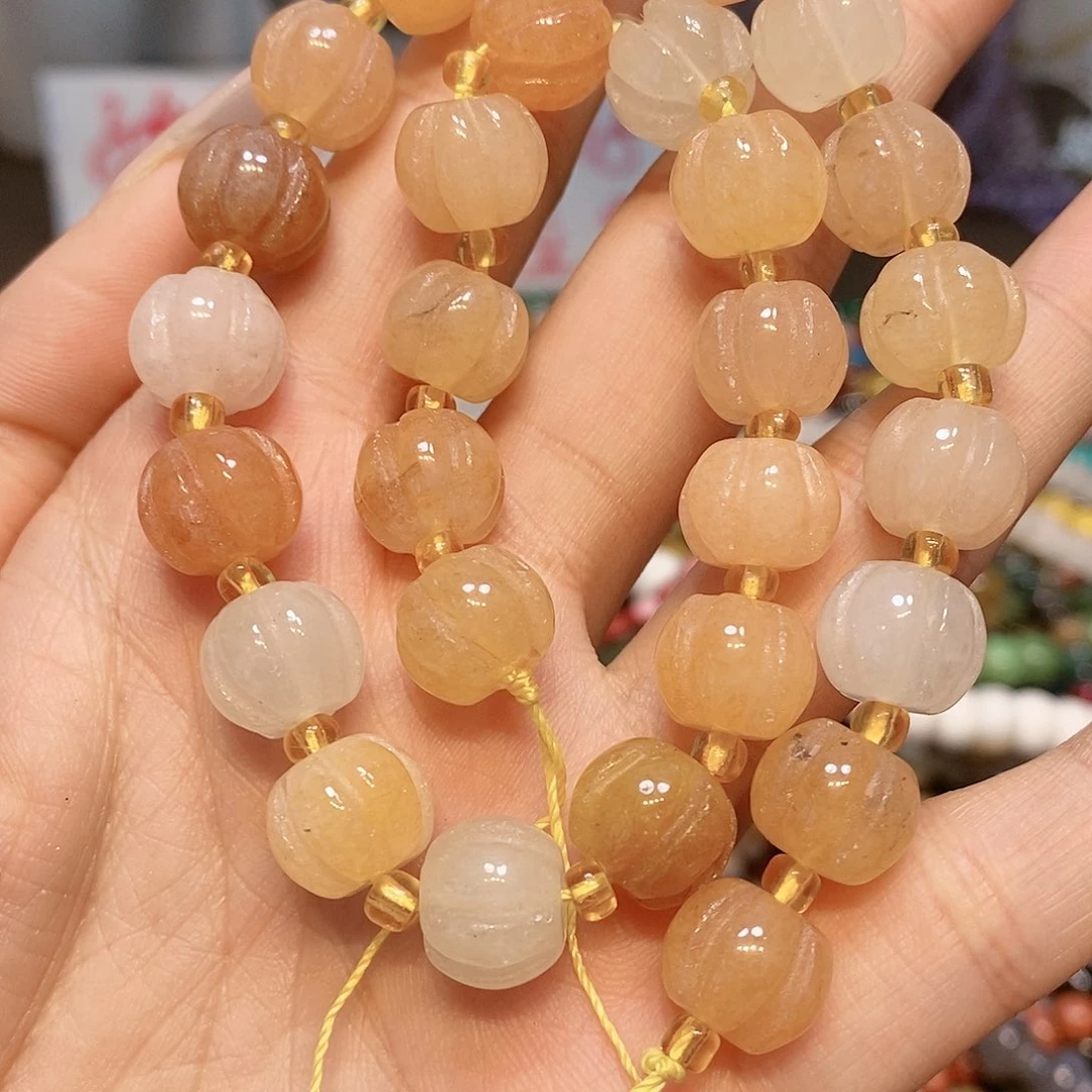 散珠玛瑙/玉髓12mm金色玉12mm