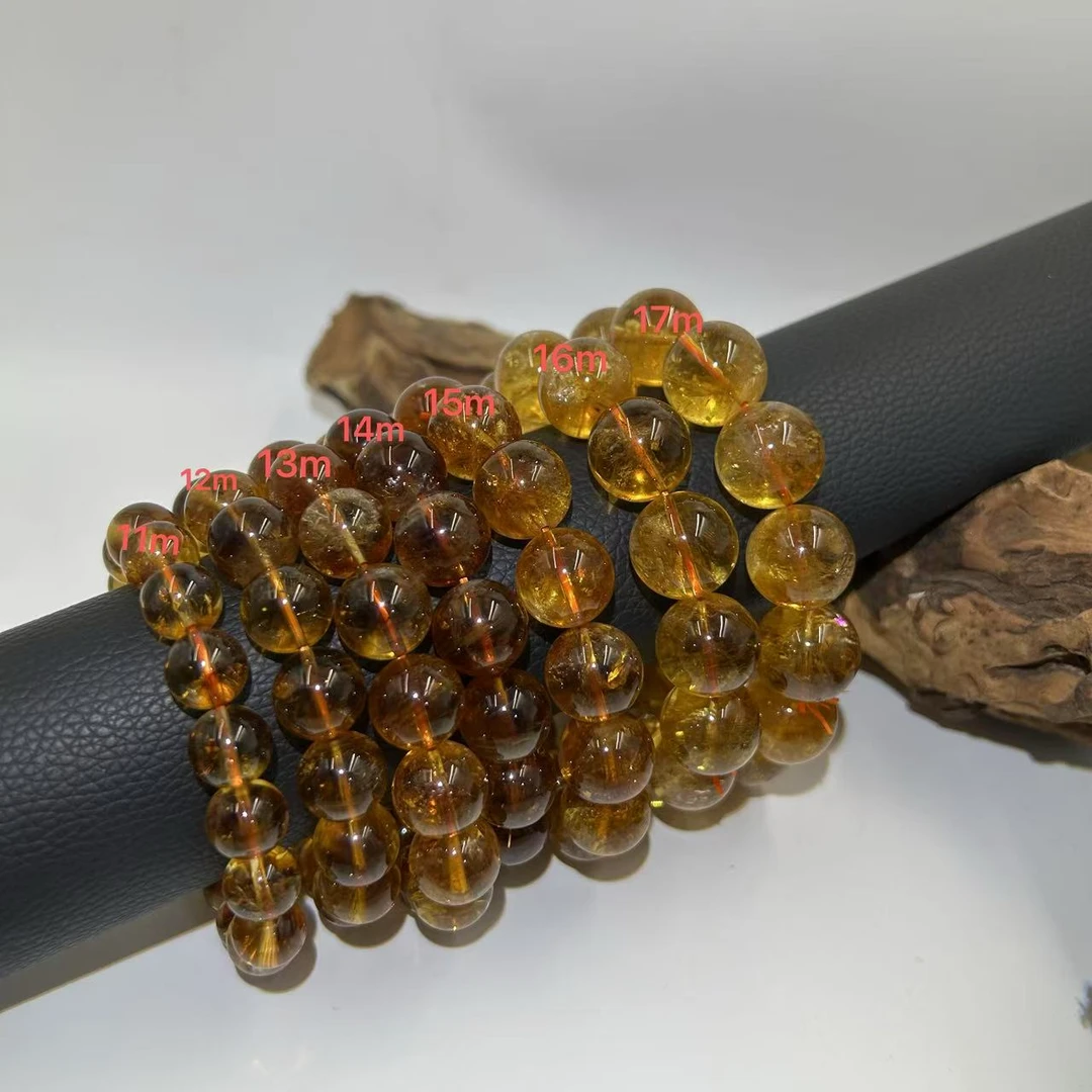 【云上水晶】Z526 巴西金红料暴力黄手串 多样性发其一