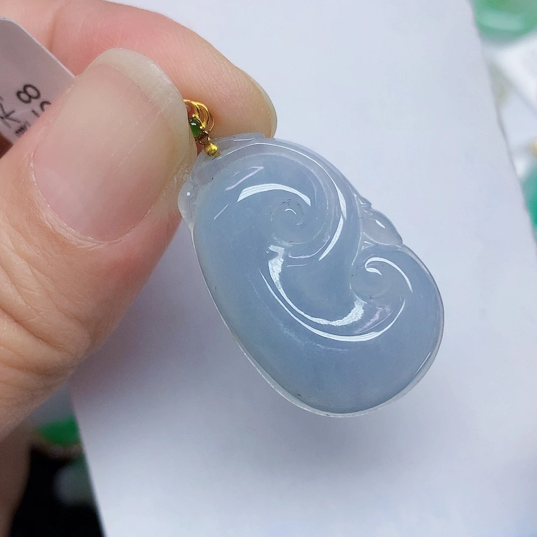 翡翠18K金镶嵌颈饰356789
