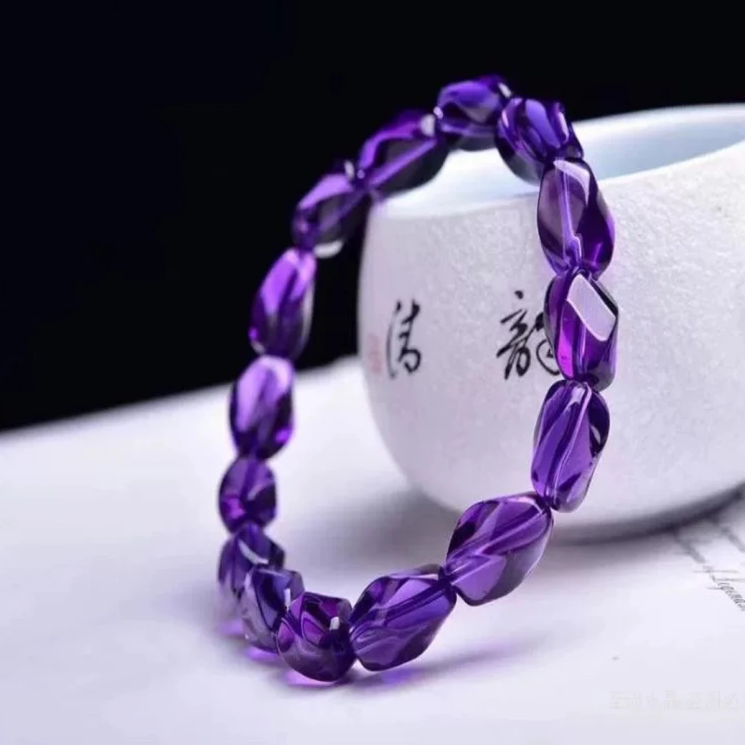 6×10mm左右（双A纯净）随形紫水手链手串饰品