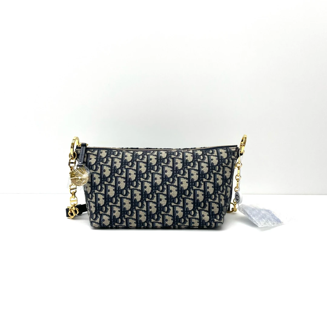 95新 DIOR/迪奥 98新 Diorstar Hobo 蓝色 老花星星包 饭盒