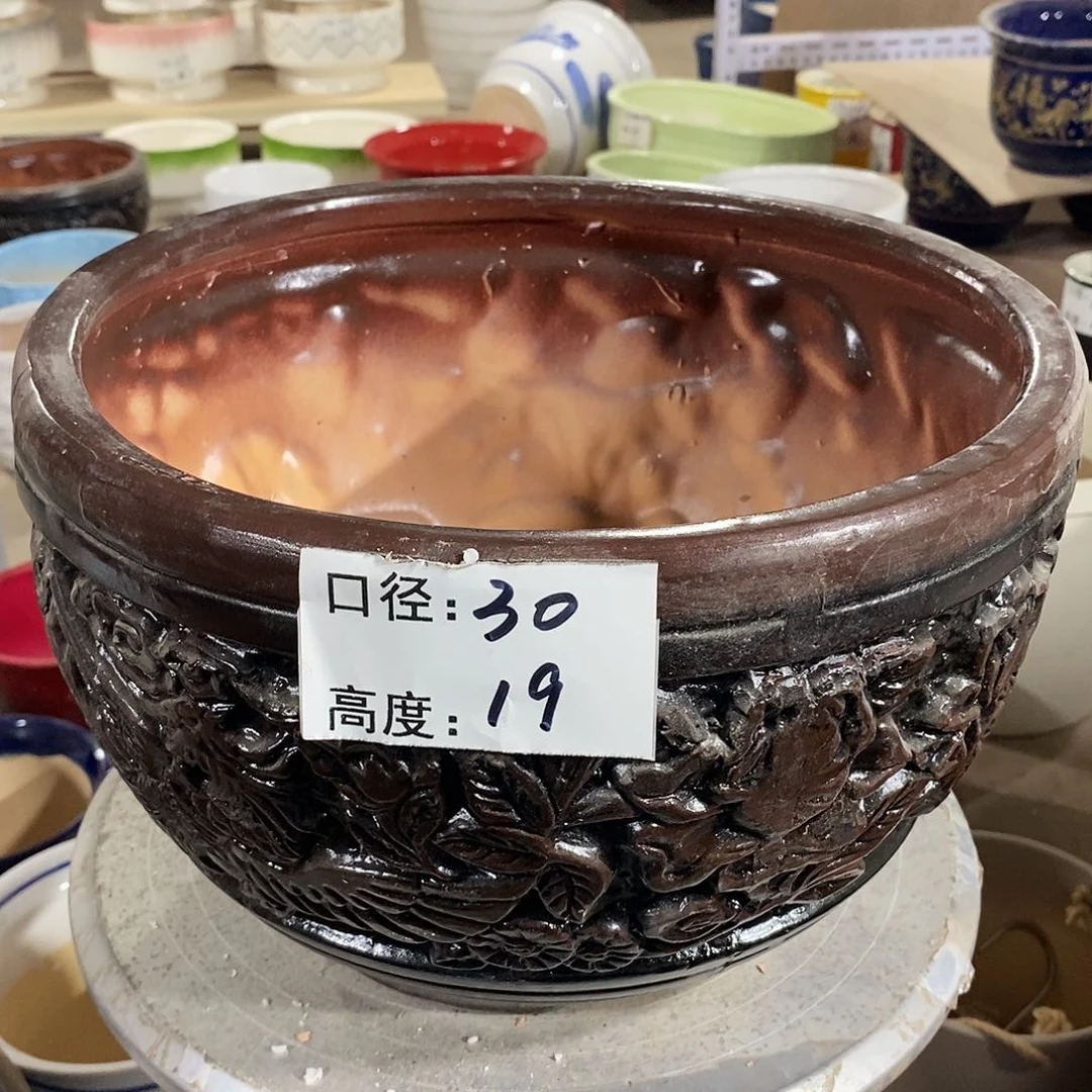【闪购商品】陶瓷微瑕花盆-大大大龙凤30×19-1个