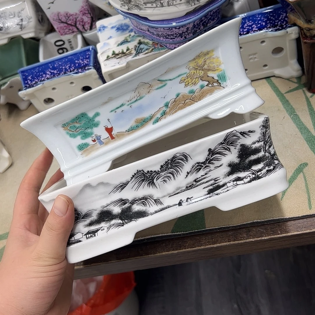 紫砂花盆192号瑕疵2个20/13/6.5cm边不直介意勿拍