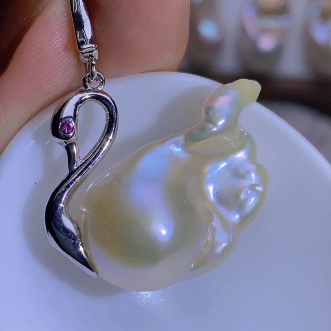 天然淡水珍珠银S925镶嵌淡水珍珠