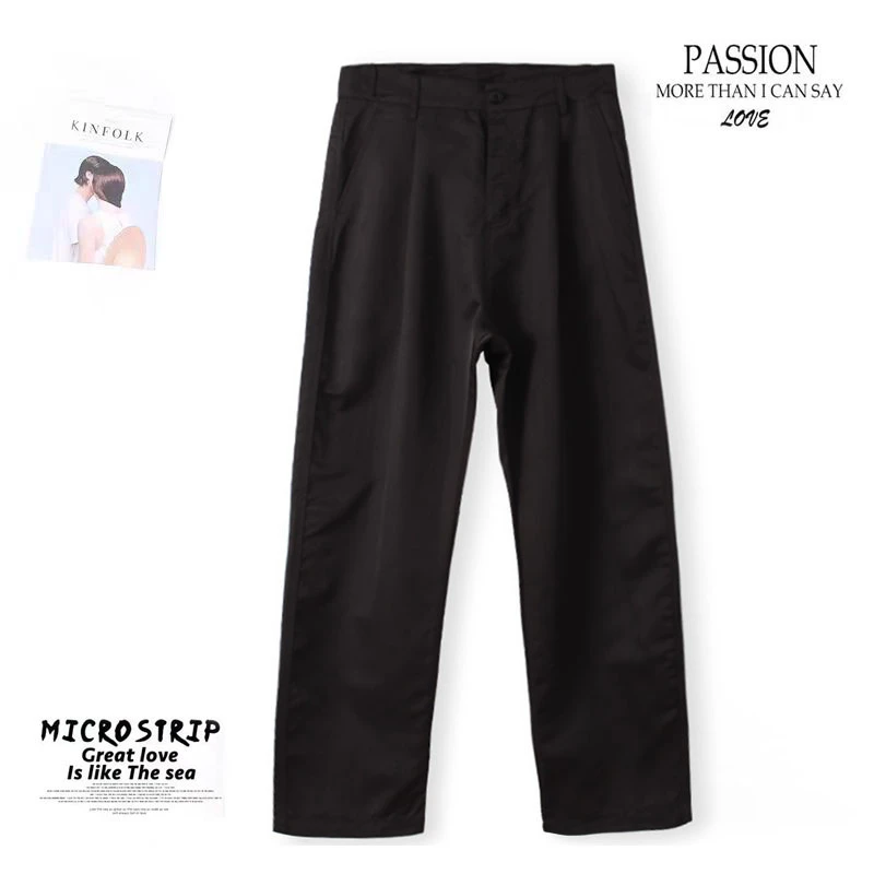 春季新款男士休闲裤通勤百搭拼接长裤直筒裤00676百搭舒适外裤