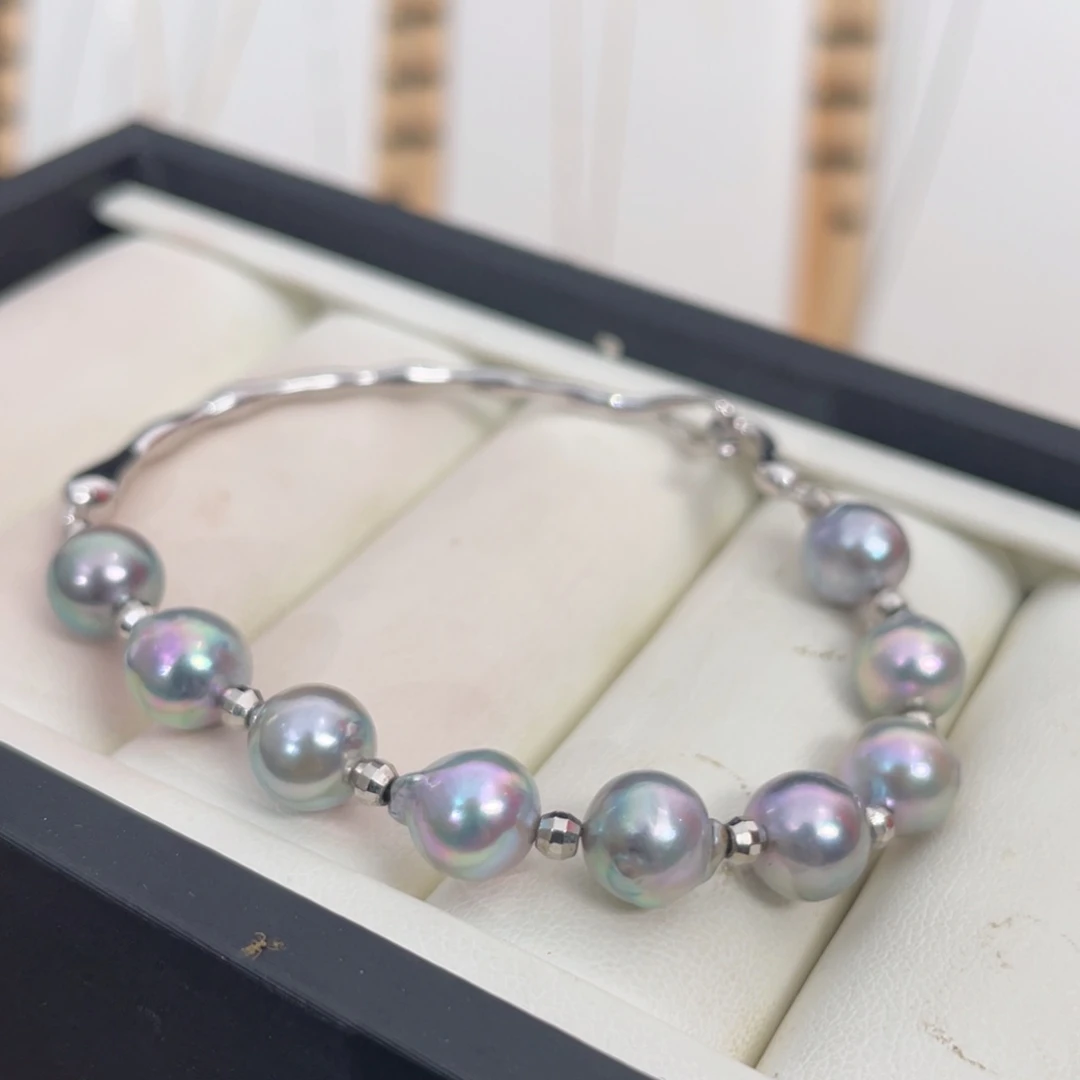 海水珍珠银S925镶嵌手绳