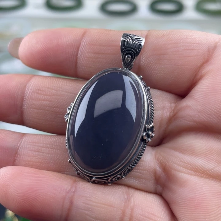 和田玉银S925镶嵌颈饰