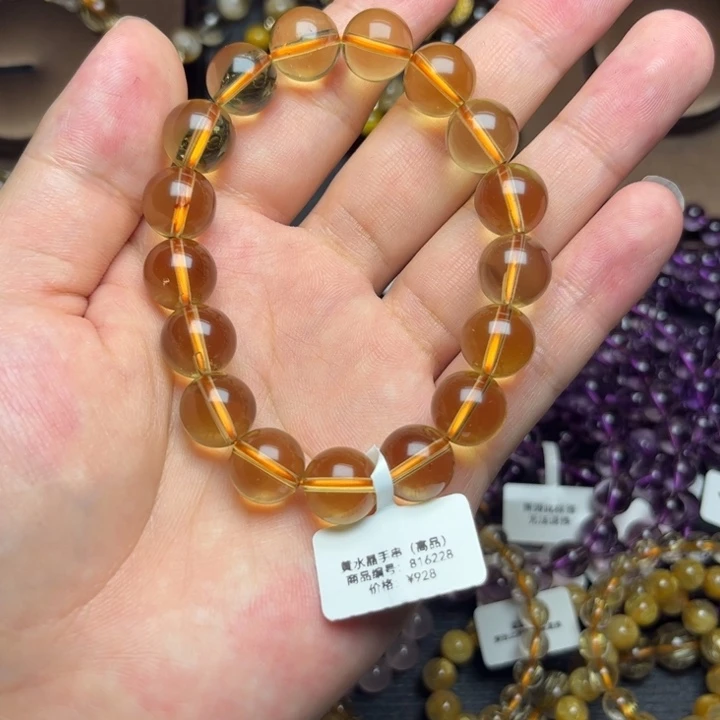 黄晶手链未镶嵌?****?黄水晶12mm高品