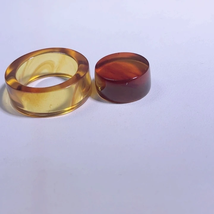 裸石琥珀未镶嵌天然缅甸琥珀直边戒指16.5mm
