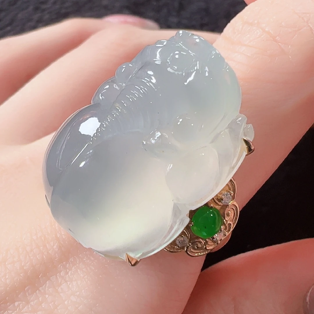 翡翠戒指18K金镶嵌【福利价】签收后24小时鉴赏期